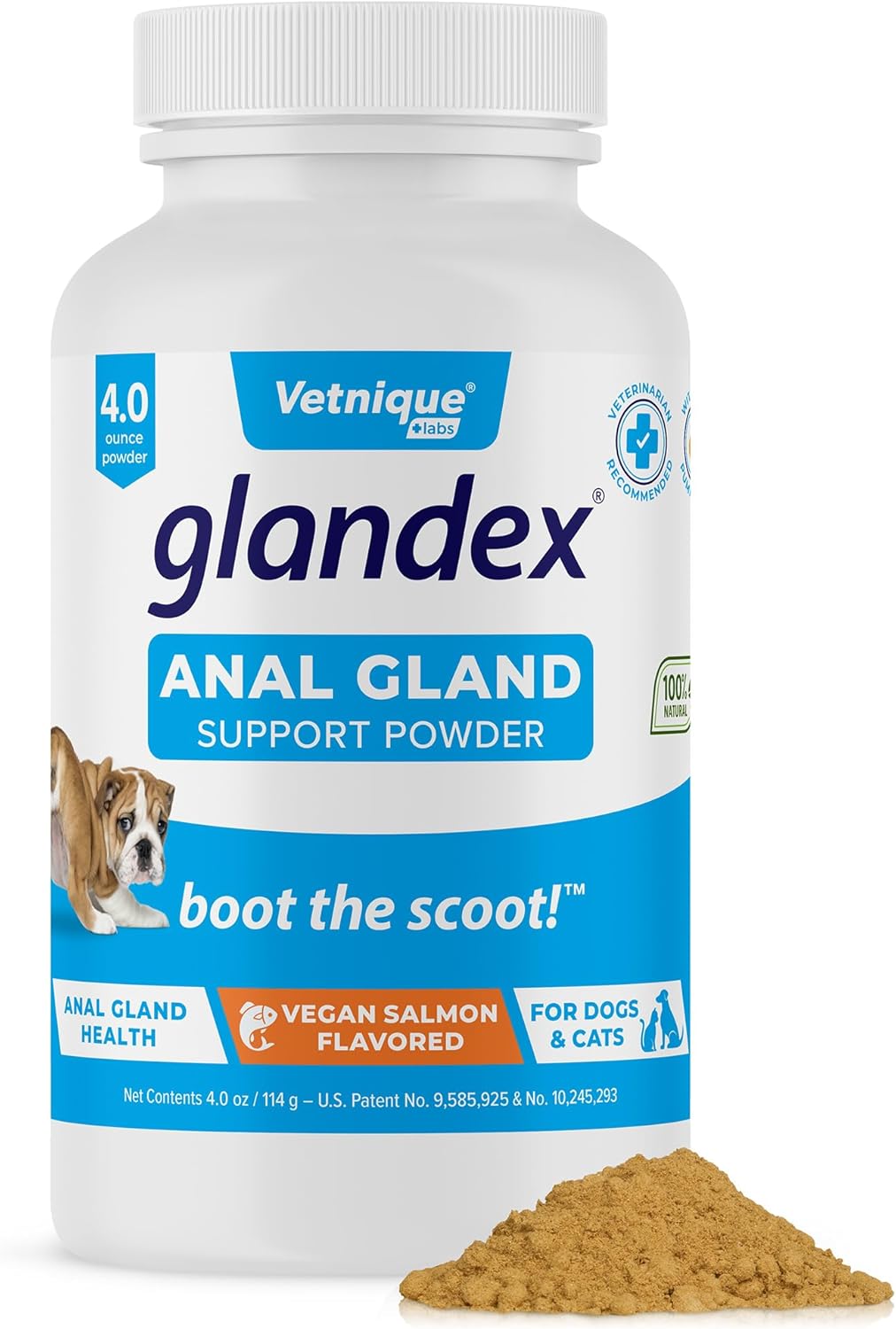 Vetnique Labs Glandex Dog Fiber Supplement Powder Vegan Salmon 114Gr.