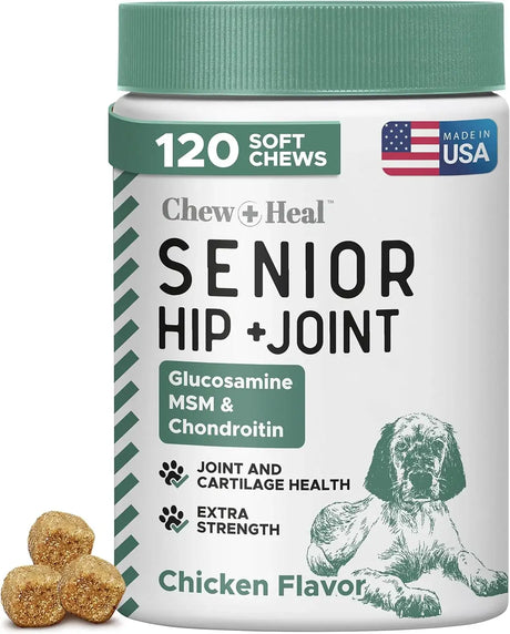 CHEW + HEAL - Chew + Heal Labs Senior Hip and Joint Chicken Flavor 120 Masticables - The Red Vitamin MX - Cuidado De Cadera Y Articulaciones Para Perros - {{ shop.shopifyCountryName }}