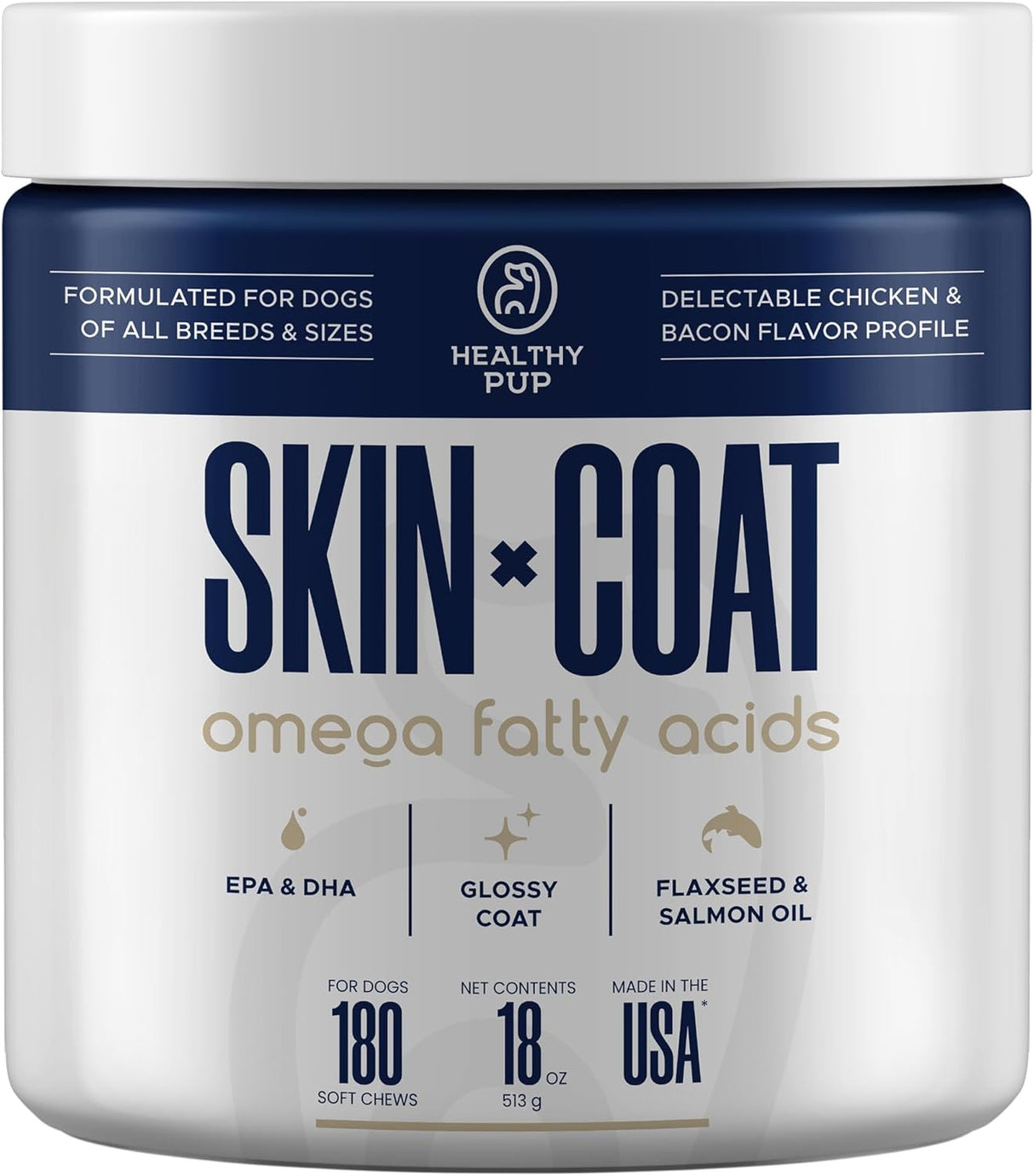 Healthy Pup Skin & Coat Dog Fish Oil 180 Masticables