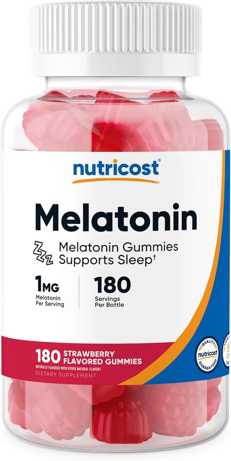 NUTRICOST - Nutricost Melatonin 1Mg Strawberry Flavored. 180 Gomitas - The Red Vitamin MX - Suplementos Alimenticios - {{ shop.shopifyCountryName }}
