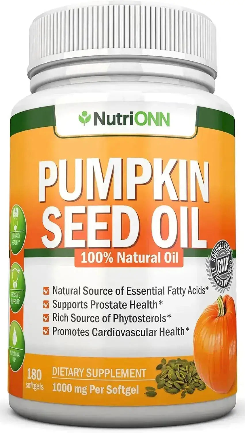 NUTRIONN - NutriONN Pumpkin Seed Oil 1000Mg. 180 Capsulas Blandas - The Red Vitamin MX - Suplementos Alimenticios - {{ shop.shopifyCountryName }}