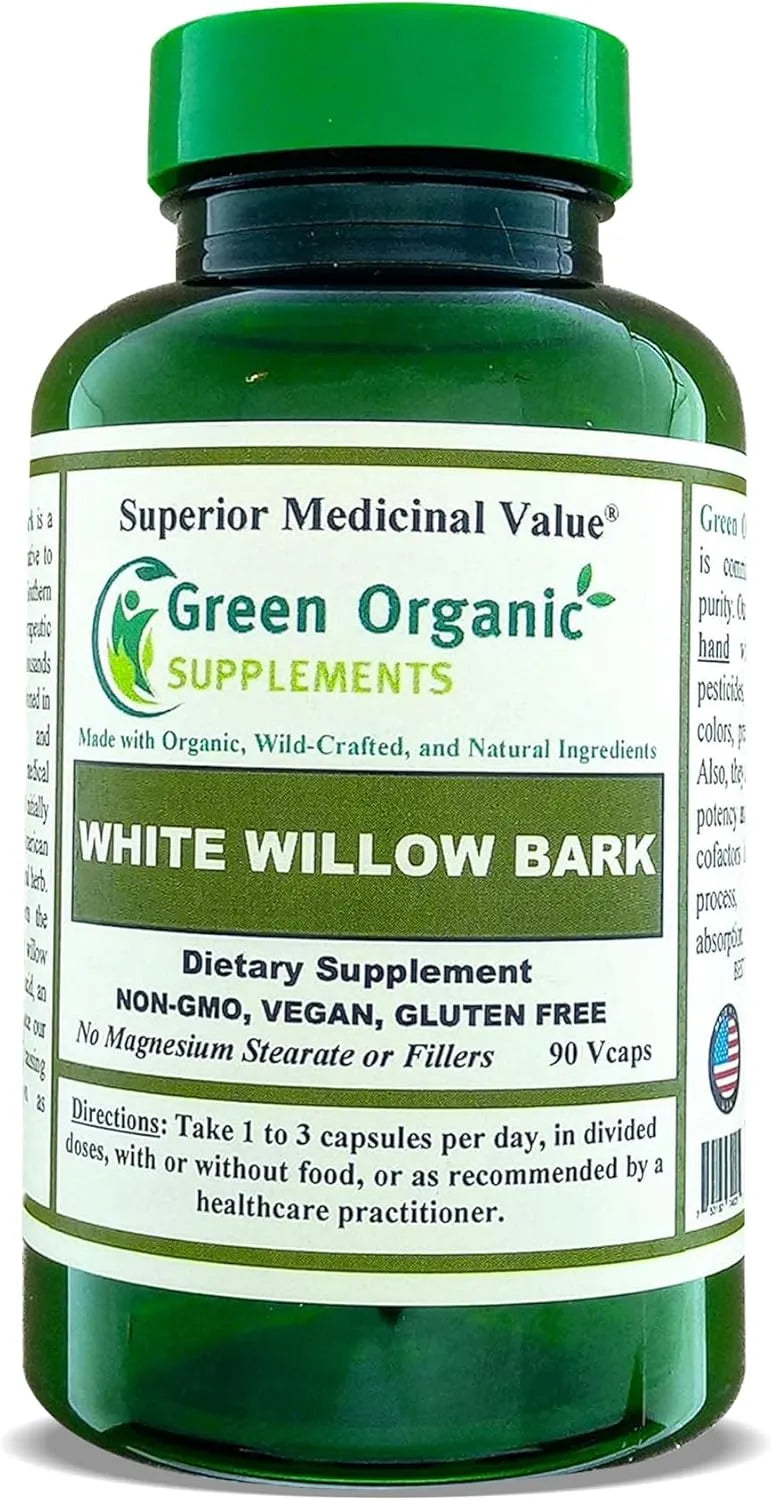 GREEN ORGANIC SUPPLEMENTS - Green Organic Supplements White Willow Bark 90 Capsulas - The Red Vitamin MX - Suplementos Alimenticios - {{ shop.shopifyCountryName }}