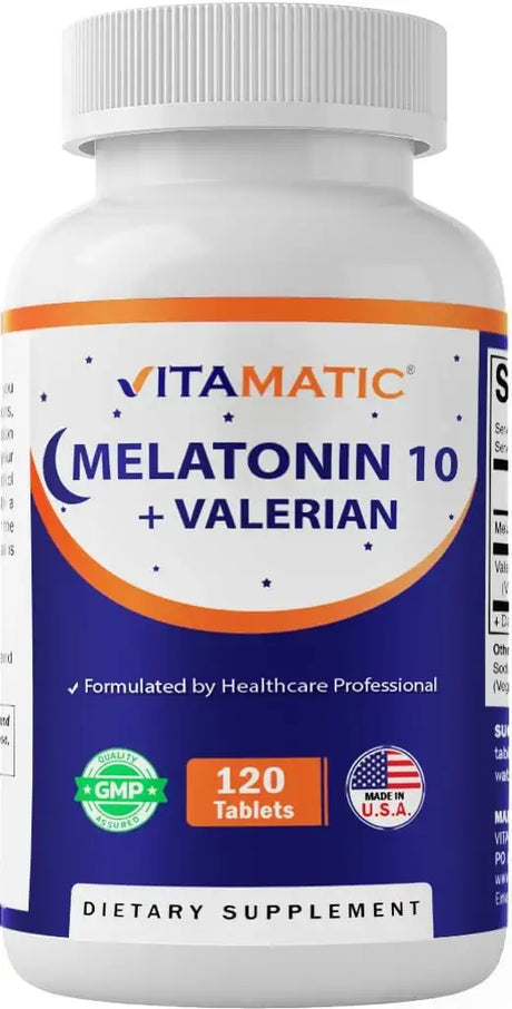 VITAMATIC - Vitamatic Melatonin 10Mg. with Valerian Root 4:1 Extract 120 Tabletas - The Red Vitamin MX - Suplementos Alimenticios - {{ shop.shopifyCountryName }}