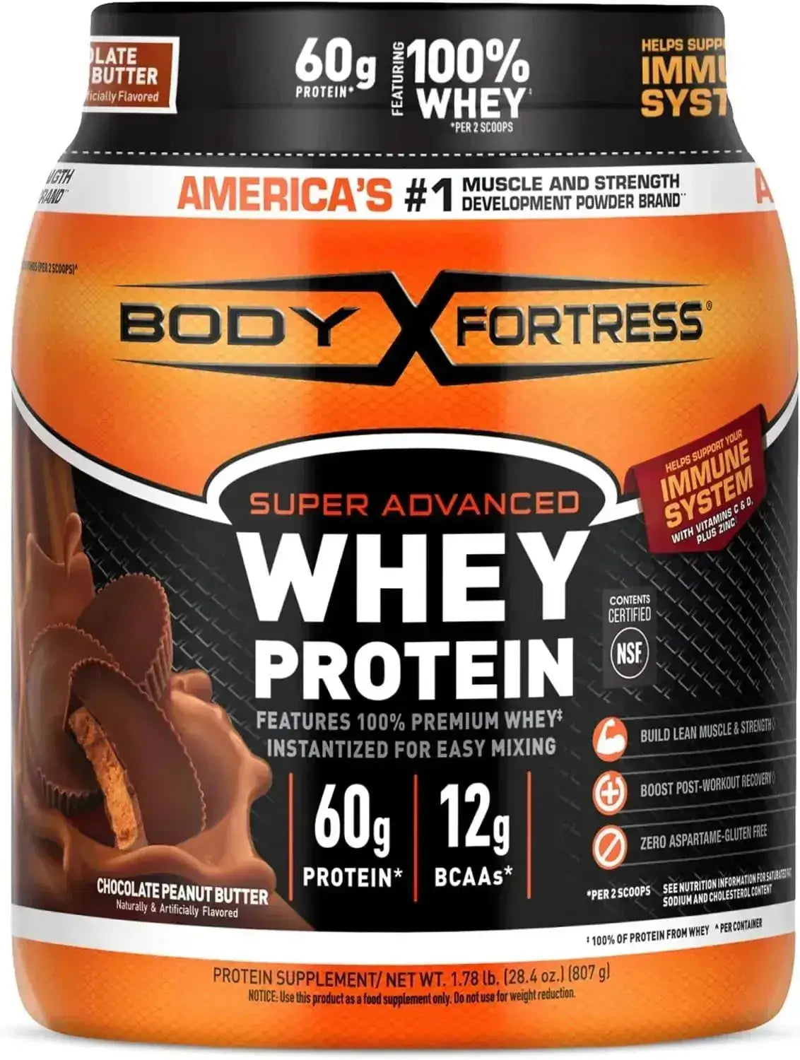 BODY FORTRESS - Body Fortress 100% Whey Premium Protein Powder Chocolate Peanut Butter 807Gr. - The Red Vitamin MX - Suplementos Alimenticios - {{ shop.shopifyCountryName }}