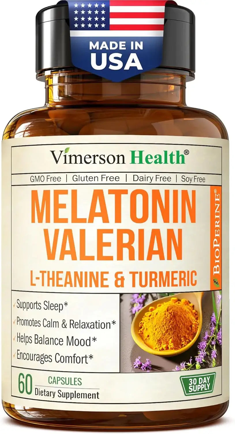 VIMERSON HEALTH - Vimerson Health Melatonin Sleep Aid with L Theanine & Valerian Root 60 Capsulas - The Red Vitamin MX - Suplementos Alimenticios - {{ shop.shopifyCountryName }}