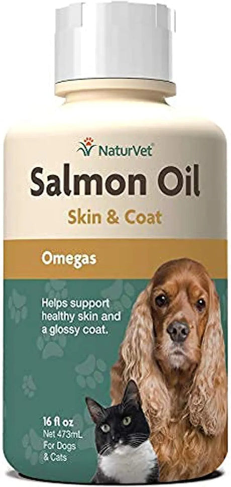 NATURVET - NaturVet Salmon Oil Skin Supplement for Dogs & Cats 16 Fl.Oz. - The Red Vitamin MX - Aceite De Pescado Para Perros - {{ shop.shopifyCountryName }}