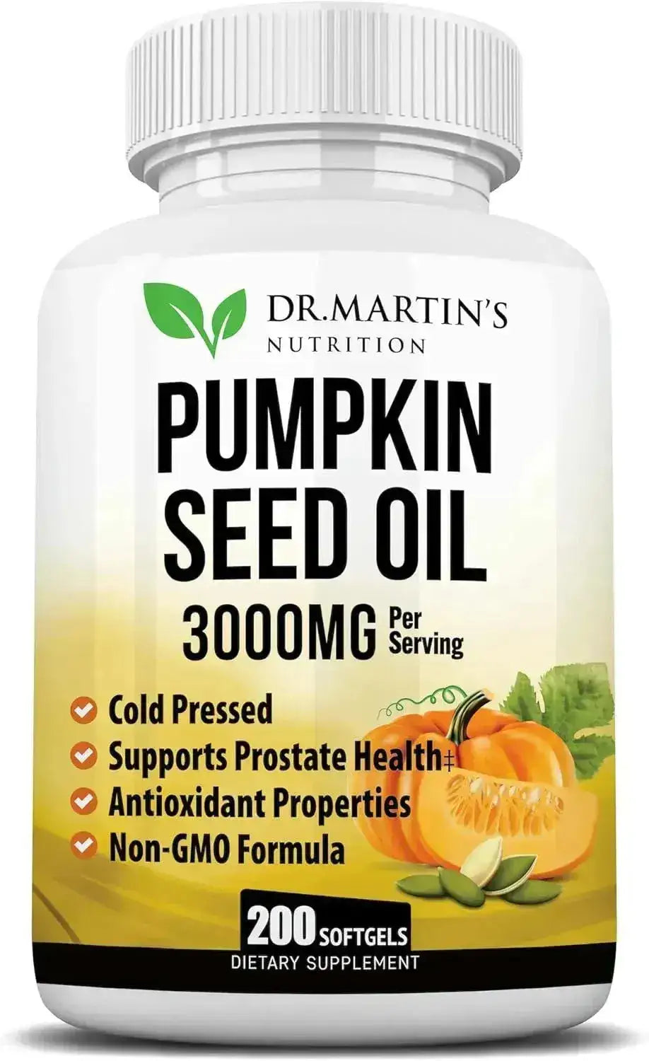 DR. MARTIN'S NUTRITION - DR. MARTIN'S NUTRITION Cold Pressed Pumpkin Seed Oil 3000Mg. 200 Capsulas Blandas - The Red Vitamin MX - Suplementos Alimenticios - {{ shop.shopifyCountryName }}