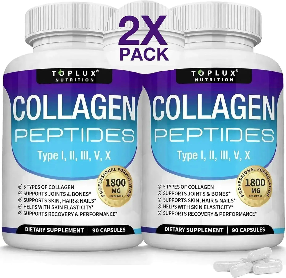 TOPLUX - Toplux Multi Collagen Peptides 1800Mg. 90 Capsulas 2 Pack - The Red Vitamin MX - Suplementos Alimenticios - {{ shop.shopifyCountryName }}