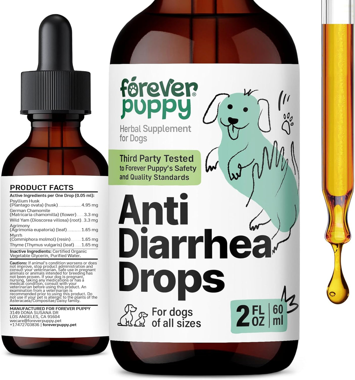 Forever Puppy Anti-Diarrhea Liquid Drops for Dogs 2 Fl.Oz.