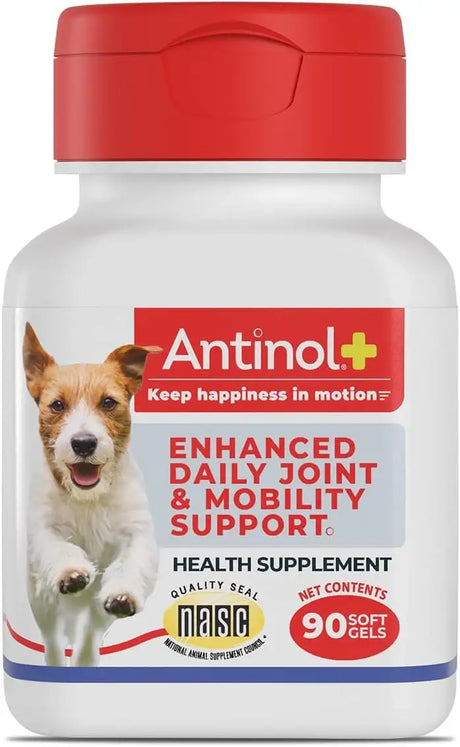 ANTINOL - Antinol Plus Mobility Hip and Joint Supplement for Dogs 90 Capsulas Blandas - The Red Vitamin MX - Cuidado De Cadera Y Articulaciones Para Perros - {{ shop.shopifyCountryName }}