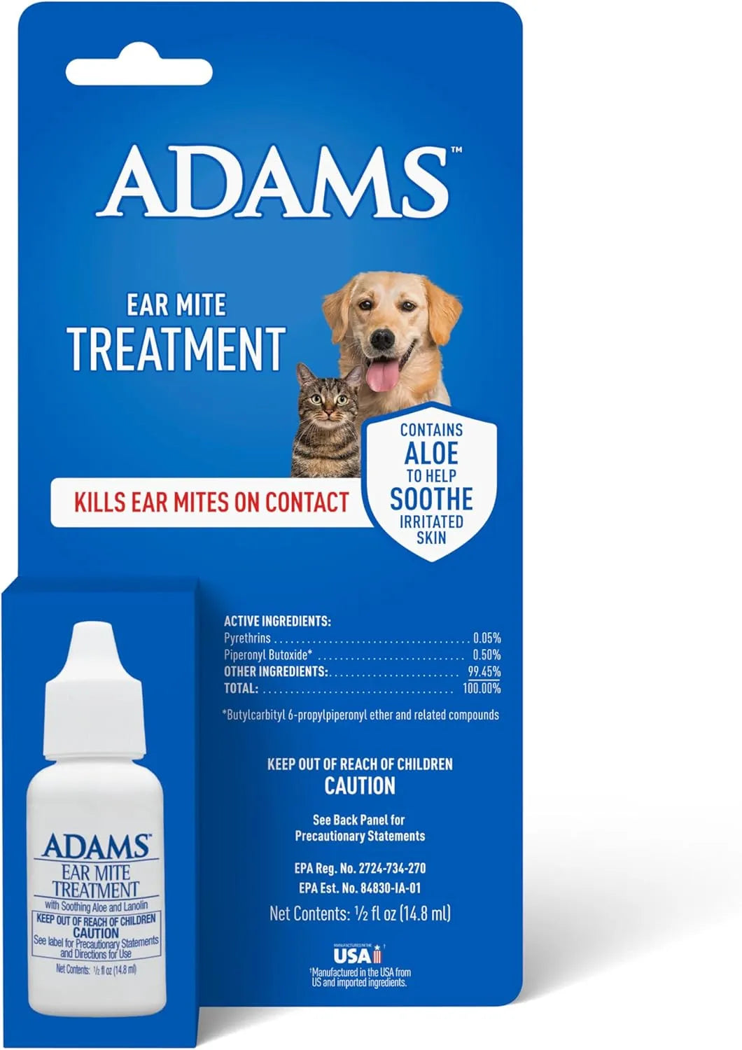 ADAMS - Adams Ear Mite Treatment For Dogs and Cats Over 12 Weeks .5 Fl.Oz. - The Red Vitamin MX - Cuidado Del Oído De Perros - {{ shop.shopifyCountryName }}