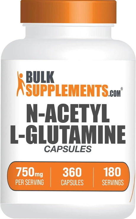 BULK SUPPLEMENTS - Bulk Supplements N-Acetyl L-Glutamine 750Mg. 360 Capsulas - The Red Vitamin MX - Suplementos Alimenticios - {{ shop.shopifyCountryName }}