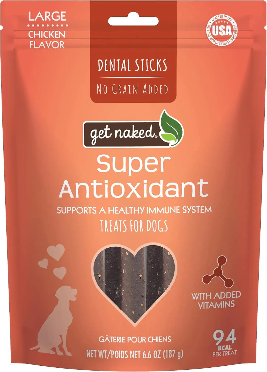 GET NAKED - Get Naked Grain Free Super Antioxidant Dental Chew Sticks Large 187Gr. - The Red Vitamin MX - Cuidado Dental Para Perros - {{ shop.shopifyCountryName }}
