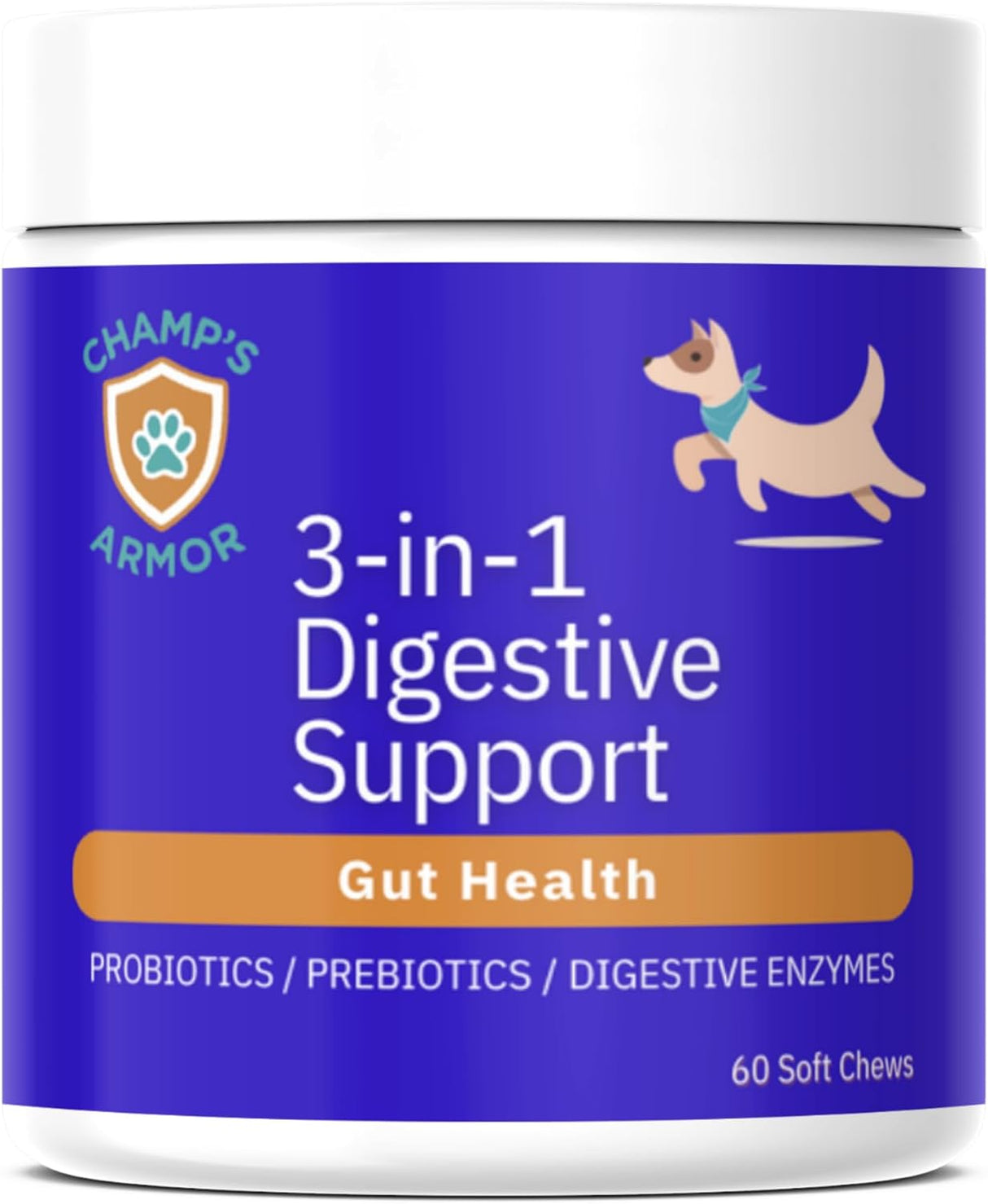 Champ’s Armor 3-in-1 Digestive Support for Dogs 60 Masticables