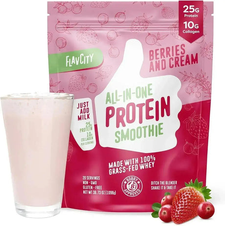 FLAVCITY - FlavCity Protein Powder Smoothie Grass-Fed Berries & Cream 1098Gr. - The Red Vitamin MX - Suplementos Alimenticios - {{ shop.shopifyCountryName }}