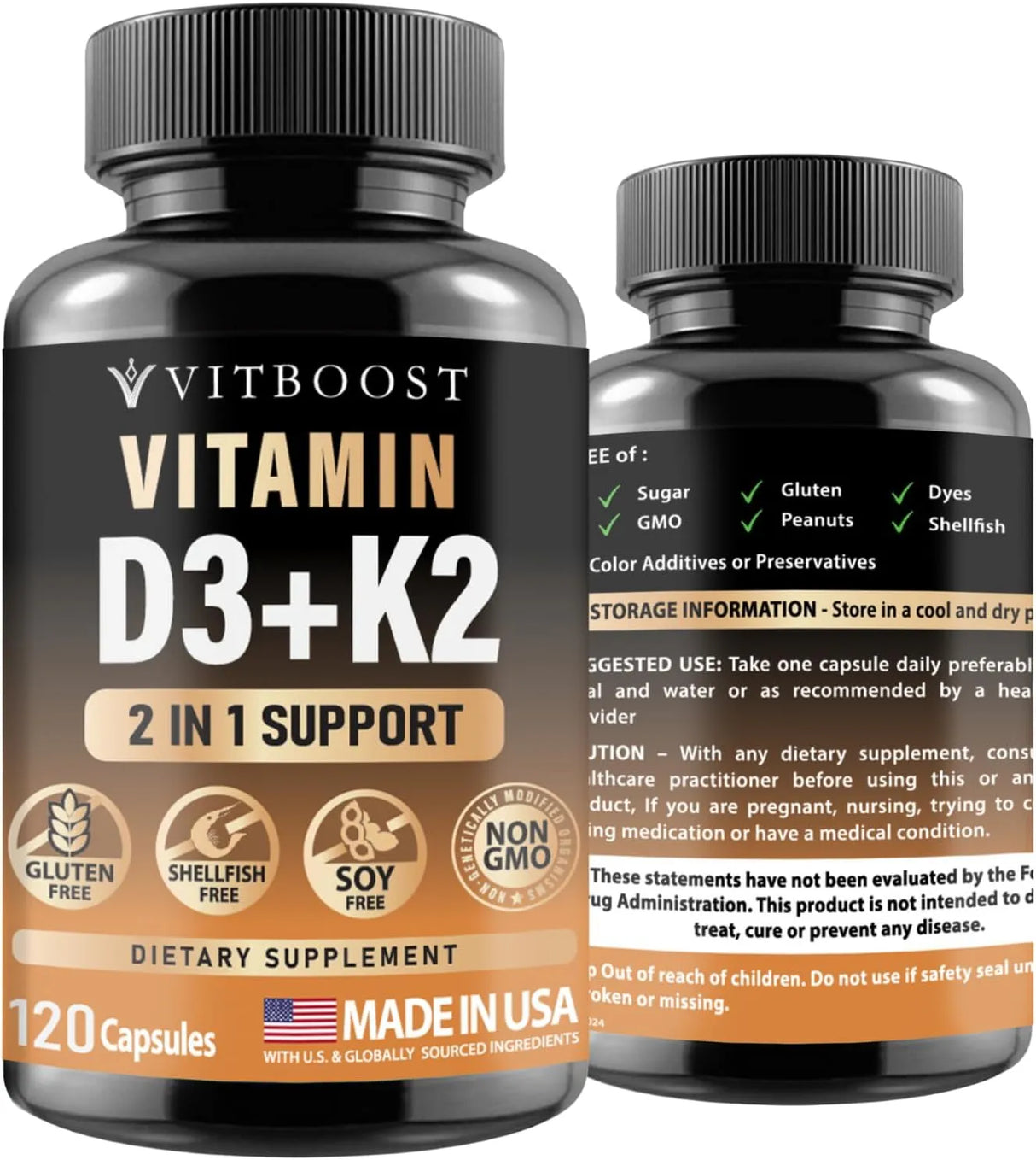 VITBOOST - VITBOOST Vitamin D3 K2 Complex 120 Capsulas - The Red Vitamin MX - Suplementos Alimenticios - {{ shop.shopifyCountryName }}