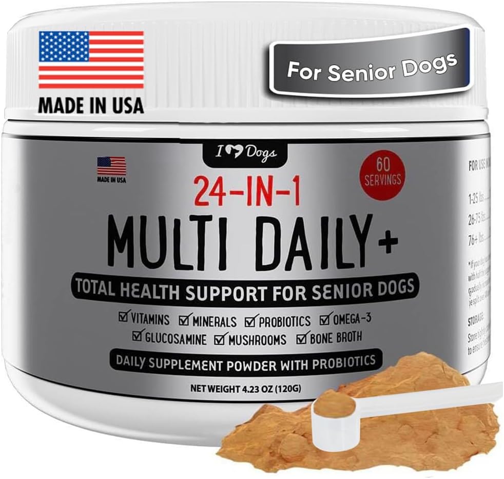 IHEARTDOGS - iHeartDogs 24-in-1 Senior Multivitamin Daily+ Total Health Support Powder 60 Servicios 120Gr. - The Red Vitamin MX - Multivitamínicos Para Perros - {{ shop.shopifyCountryName }}