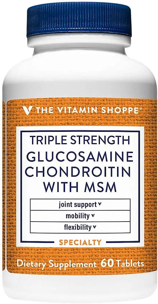 THE VITAMIN SHOPPE - The Vitamin Shoppe Triple Strength Glucosamine Chondroitin with MSM 60 Tabletas - The Red Vitamin MX - Suplementos Alimenticios - {{ shop.shopifyCountryName }}