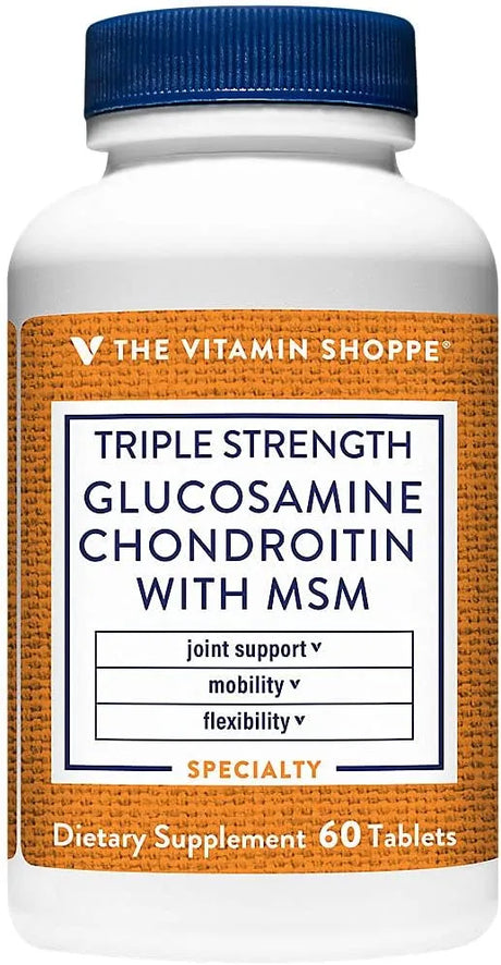 THE VITAMIN SHOPPE - The Vitamin Shoppe Triple Strength Glucosamine Chondroitin with MSM 60 Tabletas - The Red Vitamin MX - Suplementos Alimenticios - {{ shop.shopifyCountryName }}