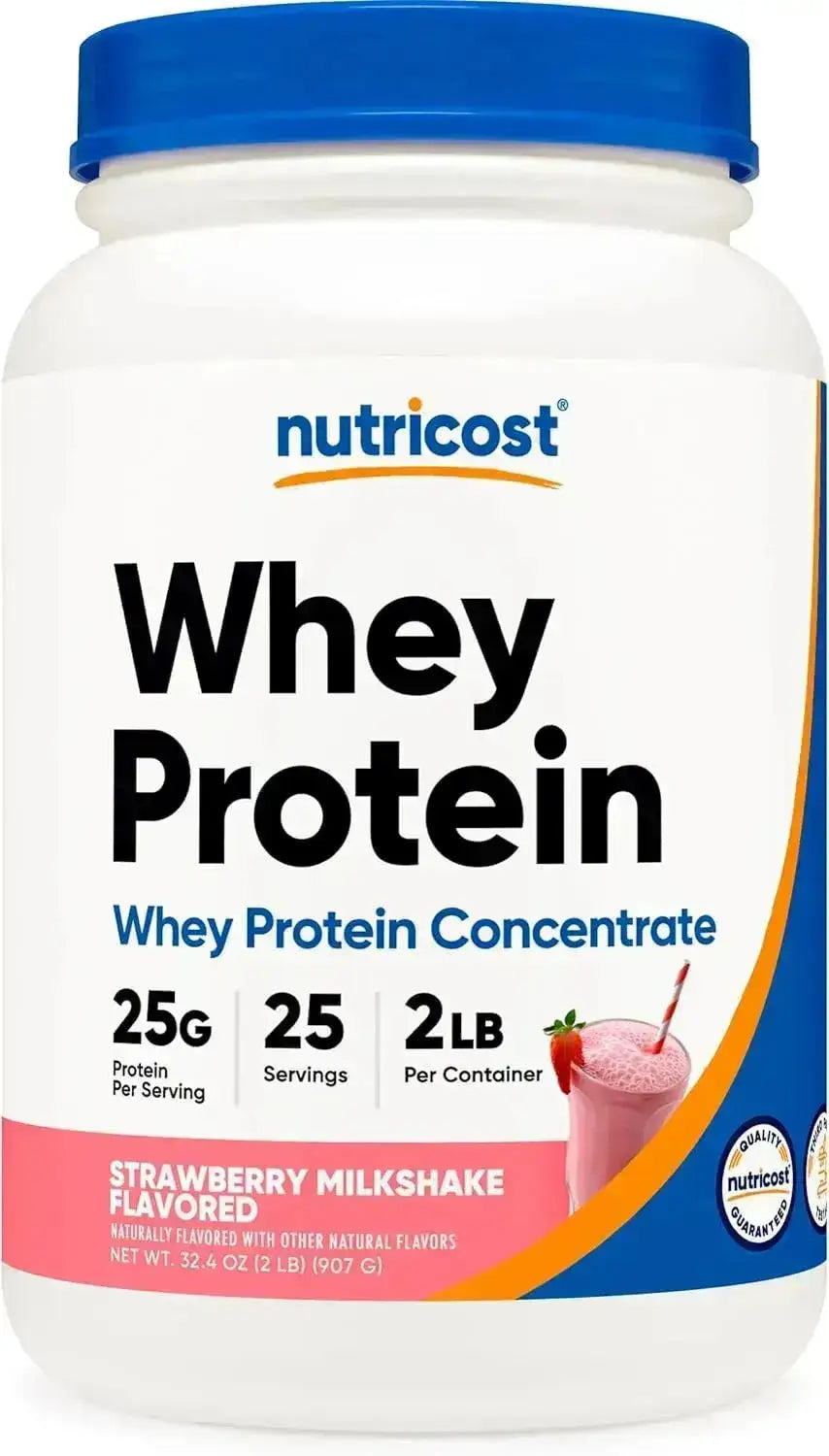 NUTRICOST - Nutricost Whey Protein Concentrate Strawberry Milkshake 25 Servicios 907Gr. - The Red Vitamin MX - Suplementos Alimenticios - {{ shop.shopifyCountryName }}