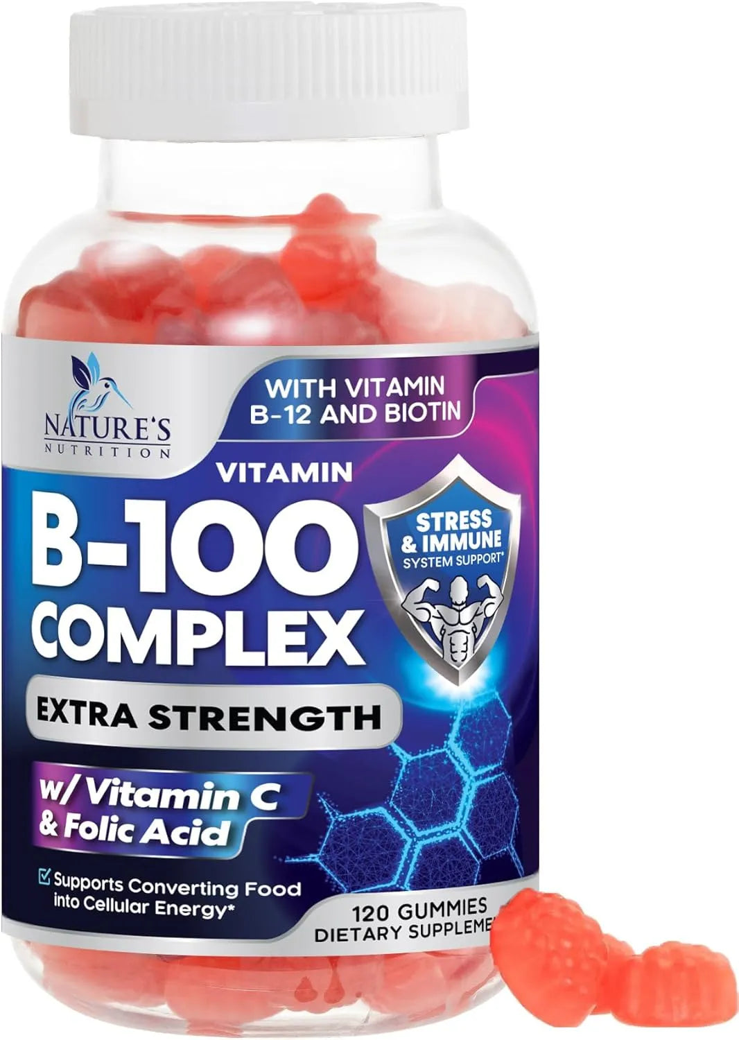 NATURE'S NUTRITION - Nature's Nutrition B-100 Complex Gummy 120 Gomitas - The Red Vitamin MX - Suplementos Alimenticios - {{ shop.shopifyCountryName }}