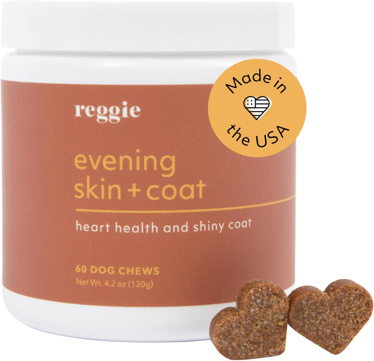 Reggie Evening Skin + Coat Supplements for Dogs 60 Masticables