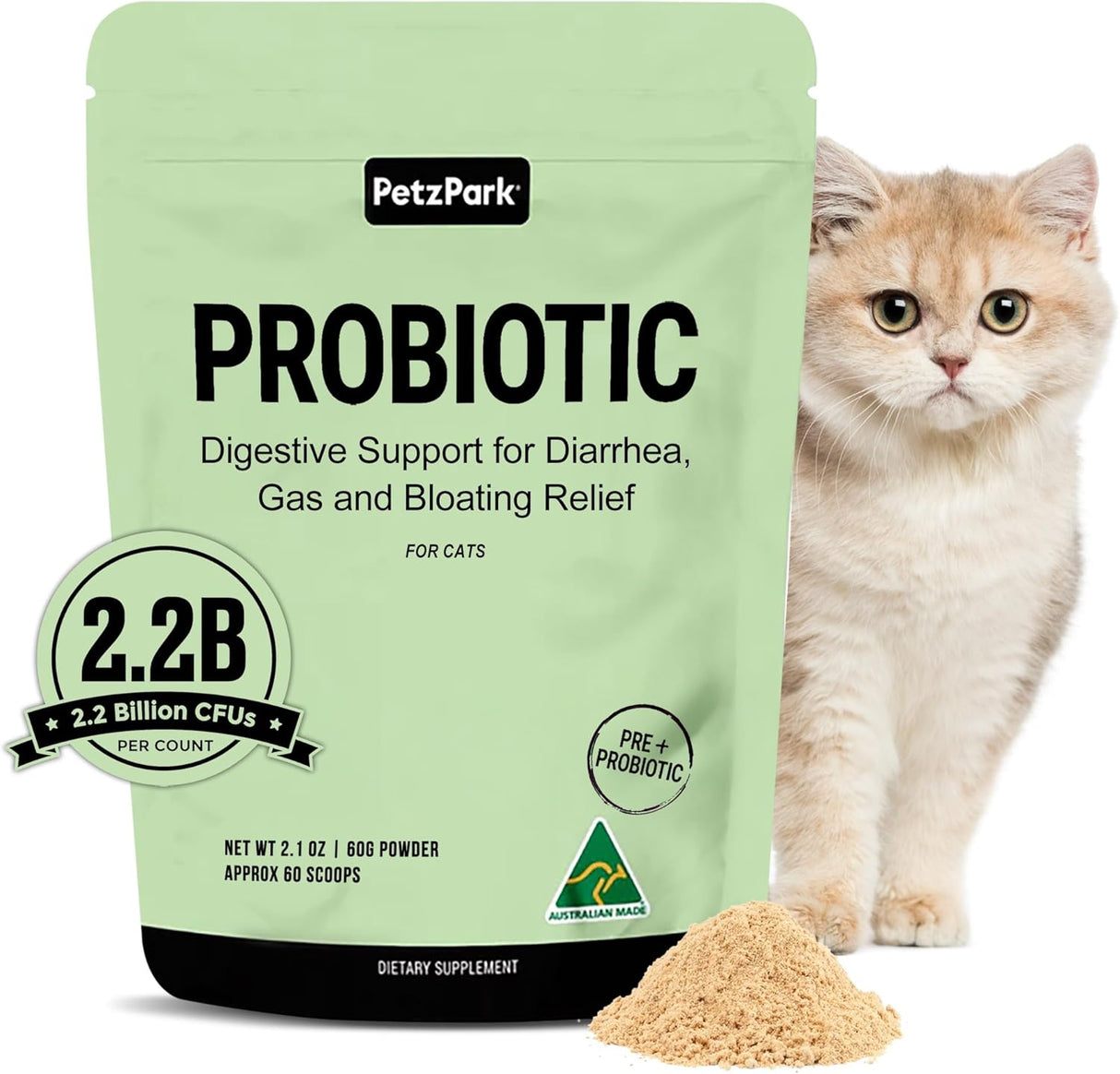 Petz Park Probiotic for Cats & Kittens 60 Servicios 60Gr.