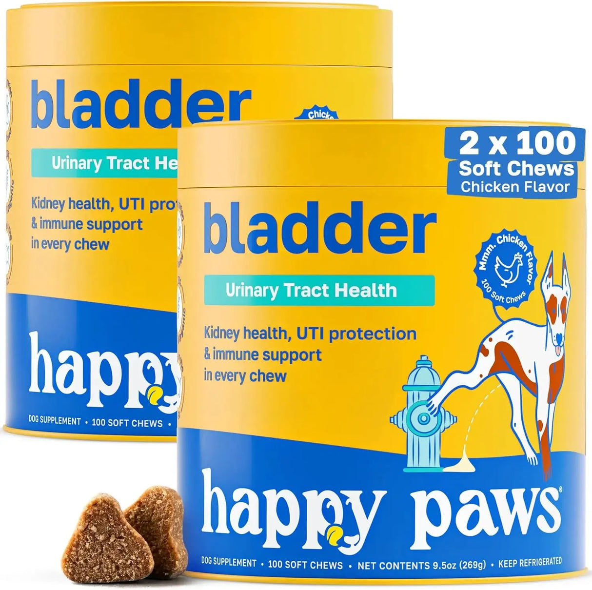 HAPPY PAWS - Happy Paws Bladder Support for Dogs 100 Masticables 2 Pack - The Red Vitamin MX - Salud De Tracto Urinario Para Perros - {{ shop.shopifyCountryName }}
