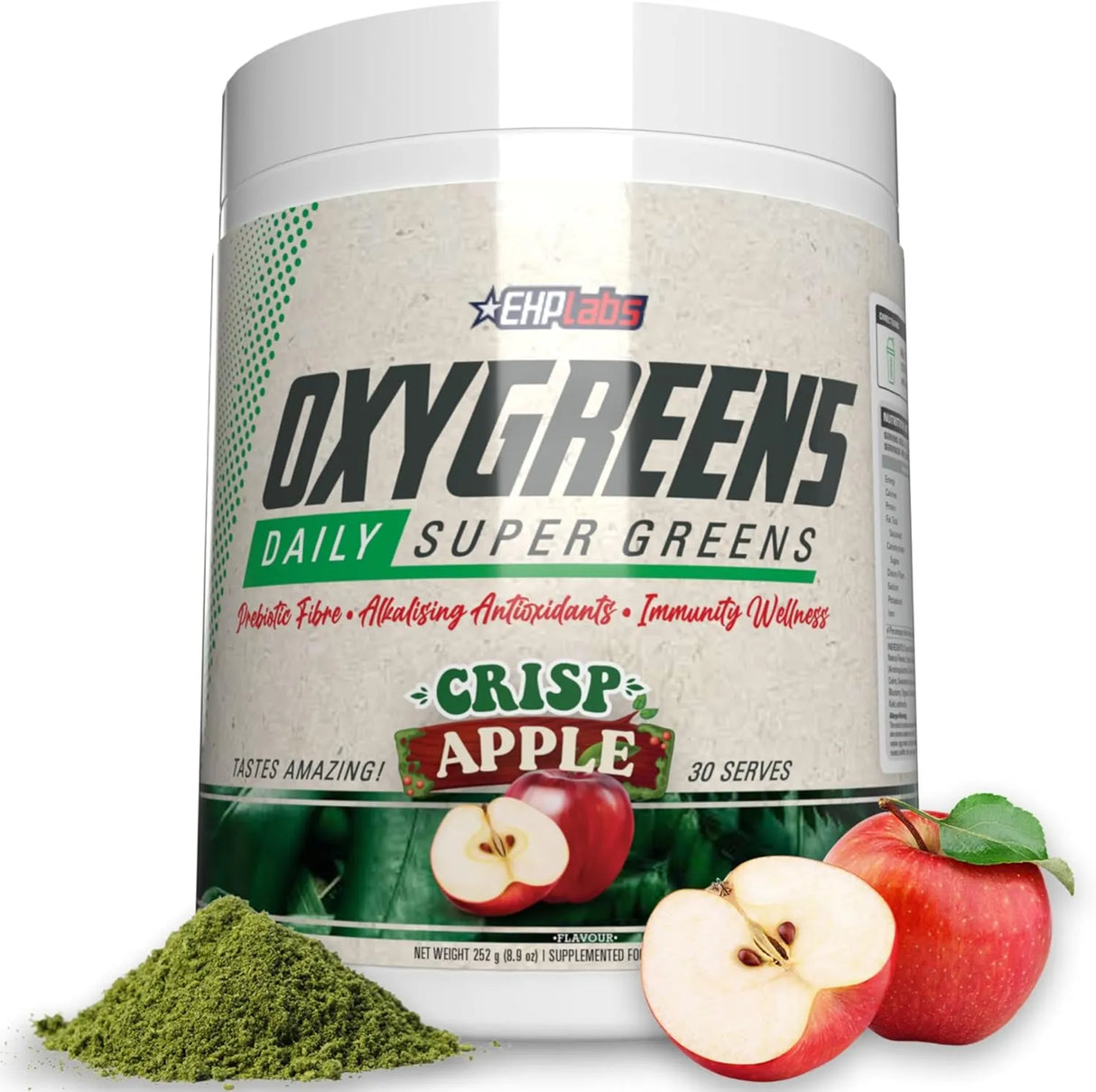EHPLABS - EHP Labs OxyGreens Super Greens Powder 30 Servicios Crisp Apple 252Gr. - The Red Vitamin MX - Suplementos Alimenticios - {{ shop.shopifyCountryName }}
