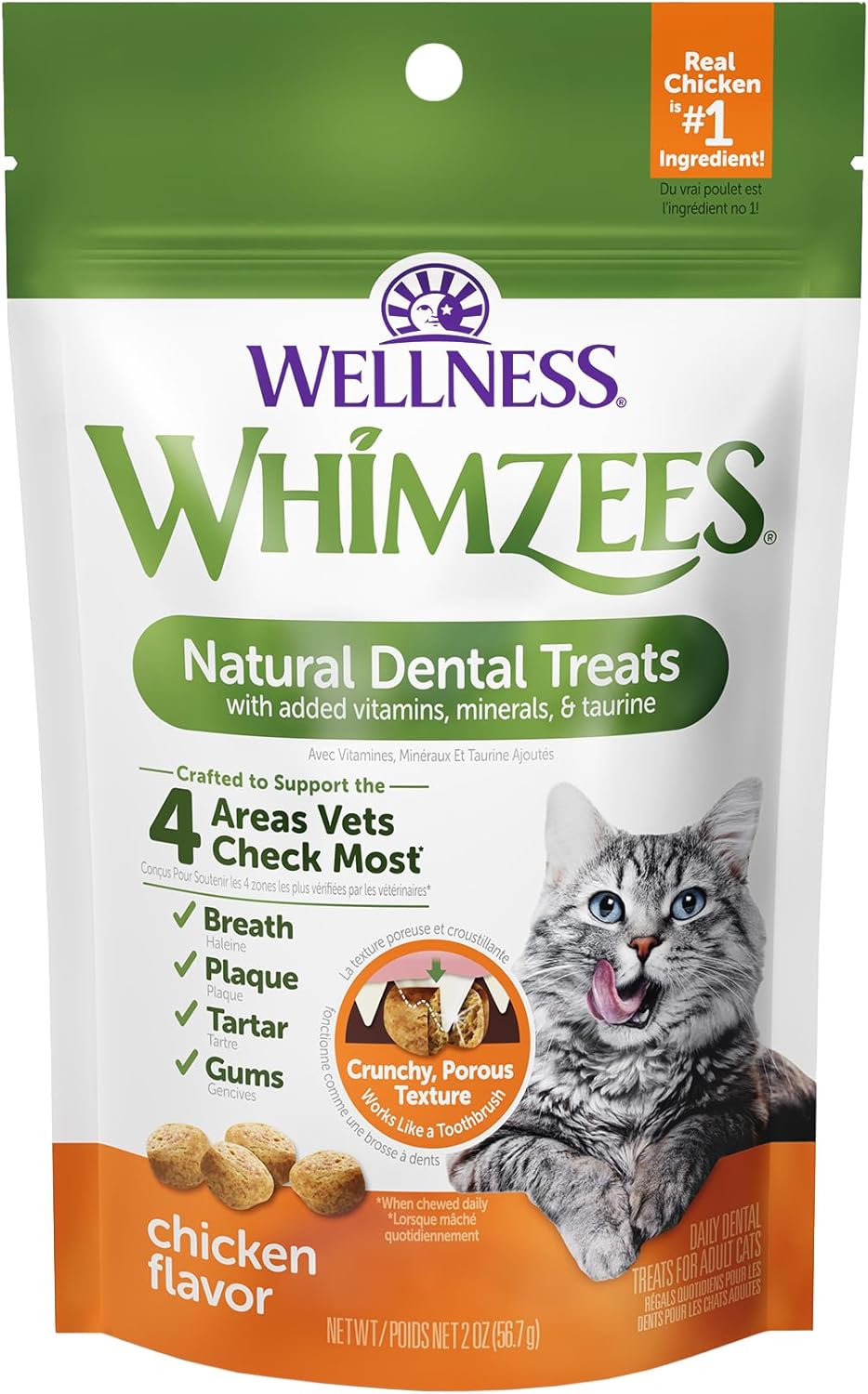 WHIMZEES Wellness Cat Dental Treats Natural Chews Chicken Flavor 56Gr.
