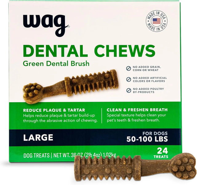 WAG - Wag Dental Chews Green Dental Brush for Dogs Large Unflavored 24 Piezas - The Red Vitamin MX - Cuidado Dental Para Perros - {{ shop.shopifyCountryName }}