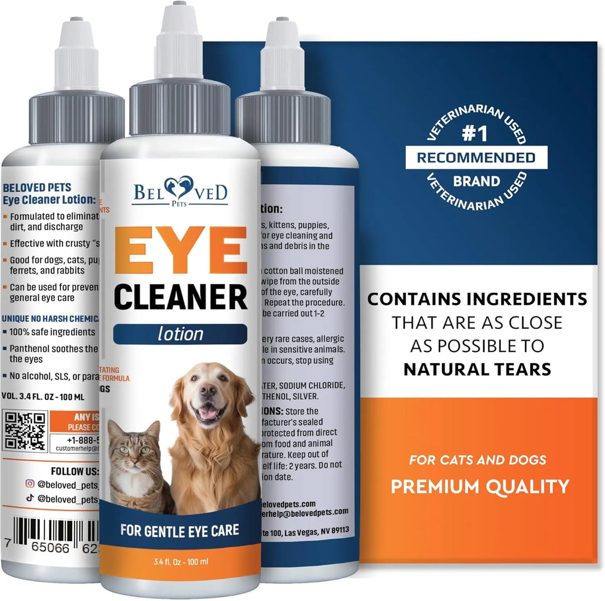 BELOVED PETS - Beloved Pets All Pets Eye Wash Drops 100Ml. - The Red Vitamin MX - Cuidado De Los Ojos De Los Perros - {{ shop.shopifyCountryName }}
