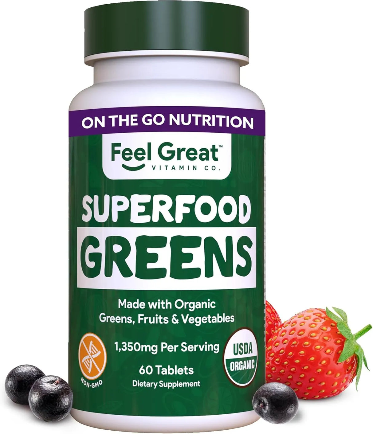 FEEL GREAT - Feel Great Vitamins Super Greens 60 Tabletas - The Red Vitamin MX - Suplementos Alimenticios - {{ shop.shopifyCountryName }}