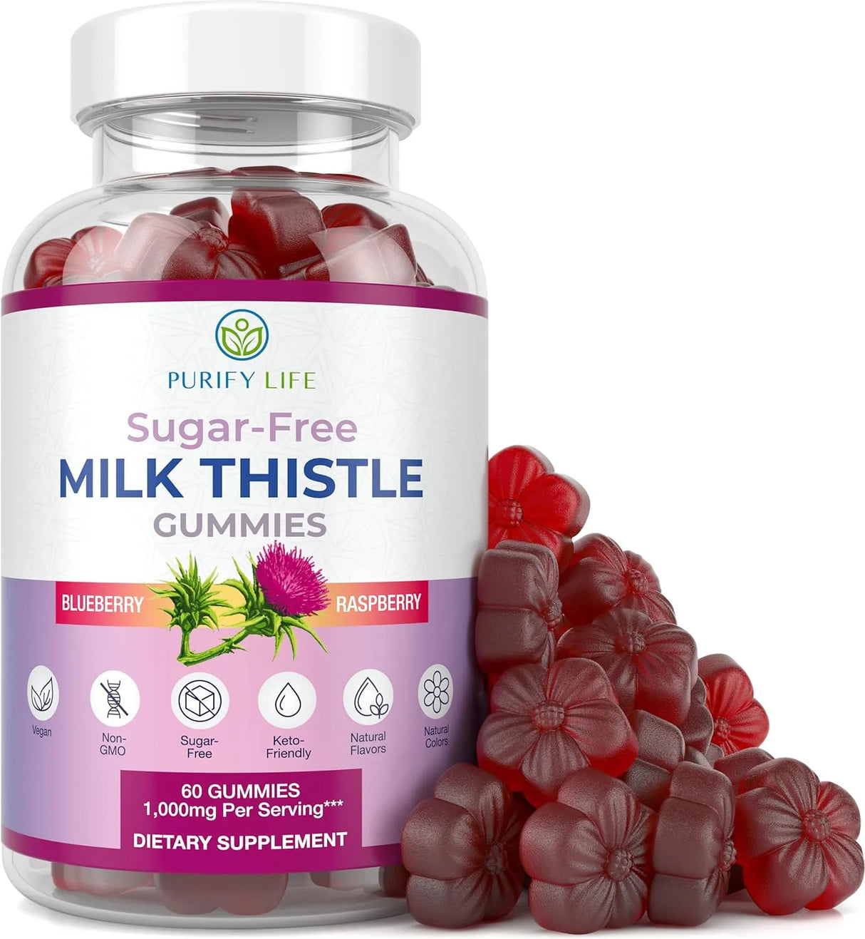 PURIFY LIFE - Purify Life Sugar-Free Milk Thistle Gummies 60 Gomitas - The Red Vitamin MX - Suplementos Alimenticios - {{ shop.shopifyCountryName }}
