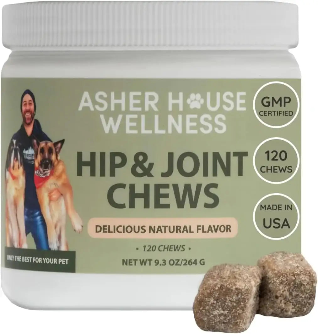 ASHER HOUSE WELLNESS - Asher House Wellness Hip and Joint Supplement for Dogs 120 Masticables - The Red Vitamin MX - Cuidado De Cadera Y Articulaciones Para Perros - {{ shop.shopifyCountryName }}