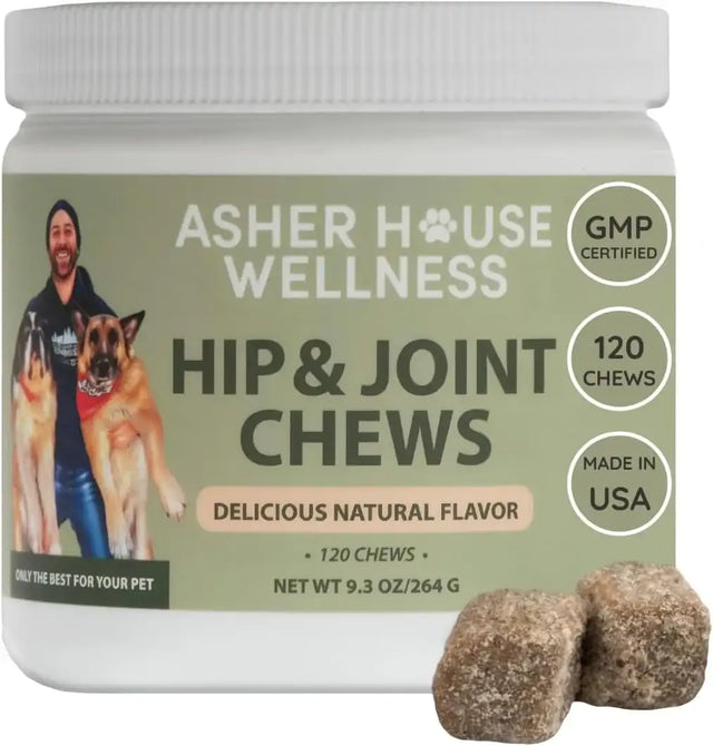 ASHER HOUSE WELLNESS - Asher House Wellness Hip and Joint Supplement for Dogs 120 Masticables - The Red Vitamin MX - Cuidado De Cadera Y Articulaciones Para Perros - {{ shop.shopifyCountryName }}