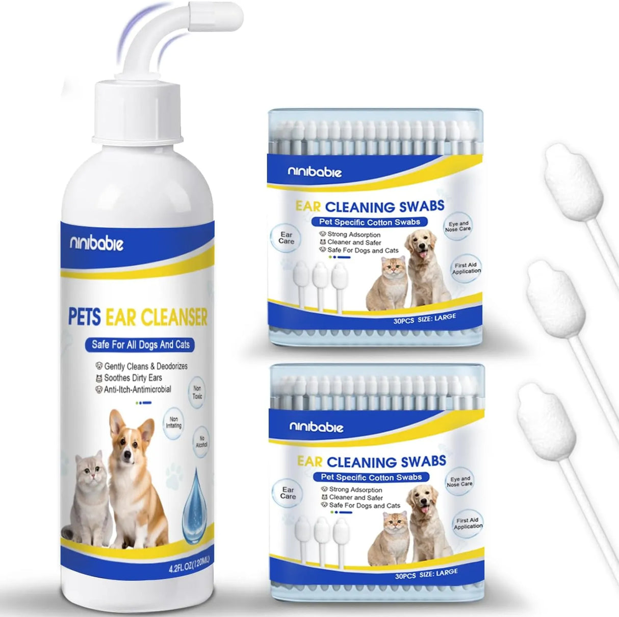 NINIBABIE - Ninibabie Ear Cleaning Solution for Dogs and Cats 120Ml. - The Red Vitamin MX - Cuidado Del Oído De Perros - {{ shop.shopifyCountryName }}
