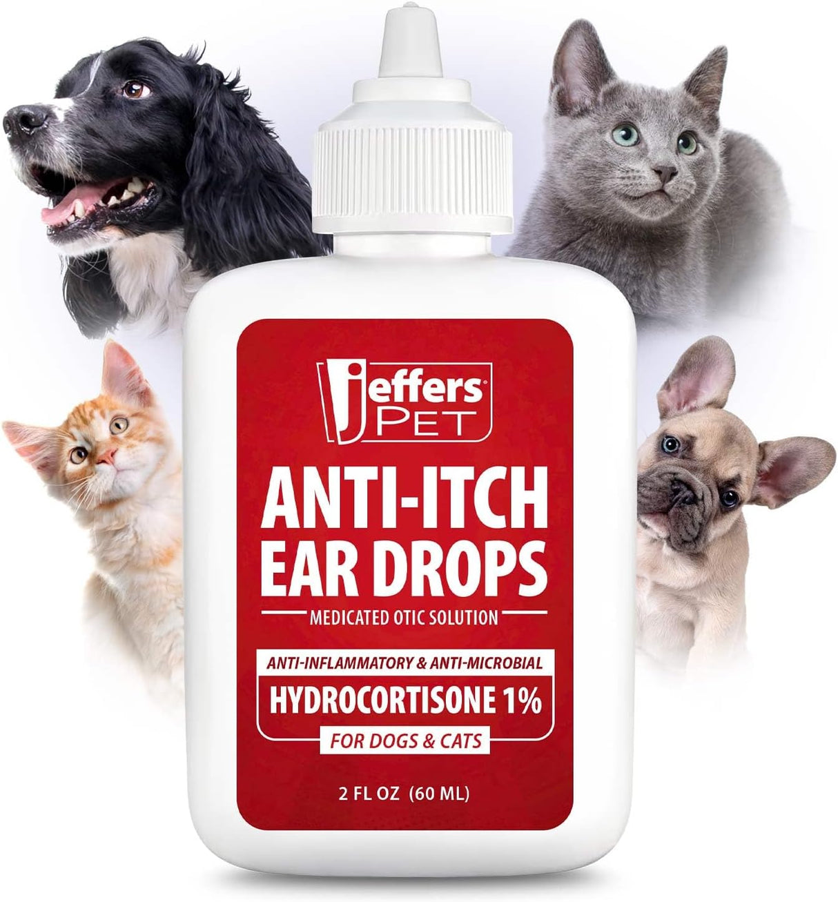 Jeffers Pet Ear Drops for Dogs & Cats 2 Fl.Oz.