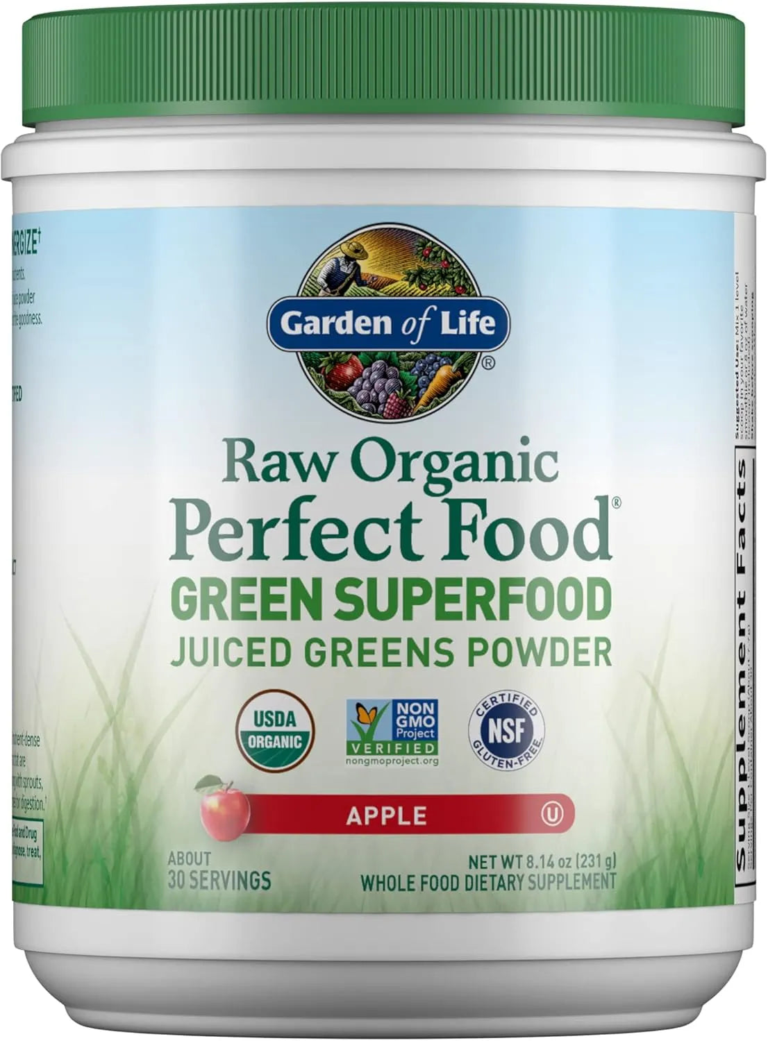 GARDEN OF LIFE - Garden of Life Raw Organic Perfect Food Green Superfood Juiced Greens Powder 30 Servicios Apple Flavor 231Gr. - The Red Vitamin MX - Suplementos Alimenticios - {{ shop.shopifyCountryName }}