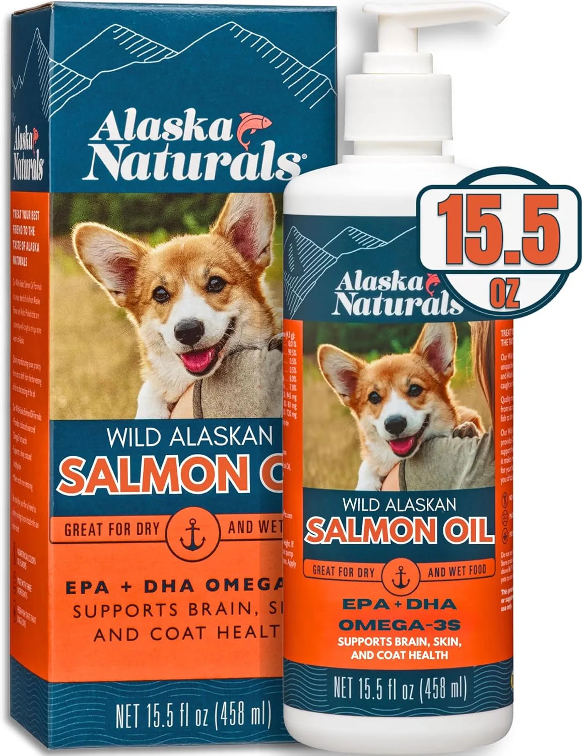 ALASKA NATURALS - Alaska Naturals Wild Alaskan Salmon Fish Oil 15.5 Fl.Oz. - The Red Vitamin MX - Aceite De Pescado Para Perros - {{ shop.shopifyCountryName }}