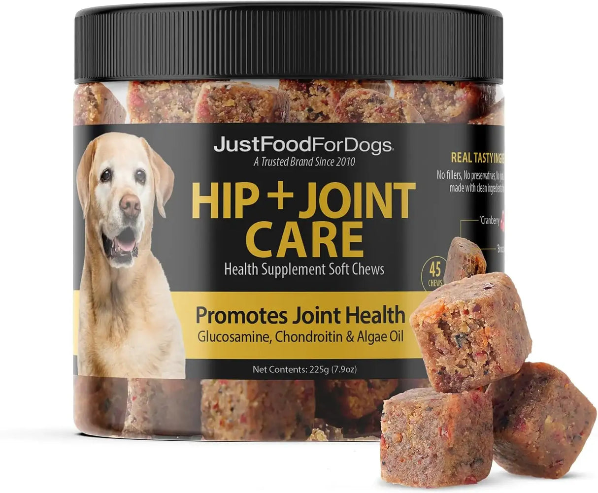 JUSTFOODFORDOGS - JustFoodForDogs Hip + Joint Soft Chews Mobility Supplement for Dogs 45 Masticables - The Red Vitamin MX - Cuidado De Cadera Y Articulaciones Para Perros - {{ shop.shopifyCountryName }}