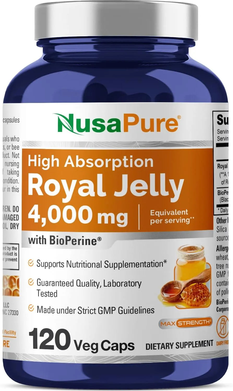 NUSAPURE - NusaPure Royal Jelly 10:1 Extract 120 Capsulas - The Red Vitamin MX - Suplementos Alimenticios - {{ shop.shopifyCountryName }}