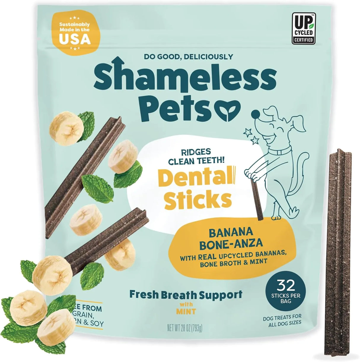 SHAMELESS PETS - Shameless Pets Banana Bone-Anza Dental Treats for Dogs 32 Piezas - The Red Vitamin MX - Cuidado Dental Para Perros - {{ shop.shopifyCountryName }}