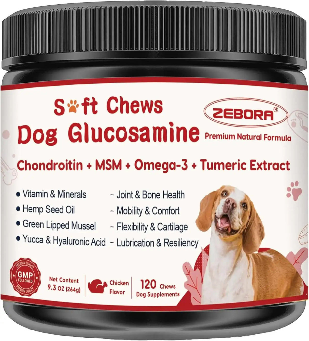 ZEBORA - Zebora Glucosamine for Dogs 120 Masticables - The Red Vitamin MX - Cuidado De Cadera Y Articulaciones Para Perros - {{ shop.shopifyCountryName }}