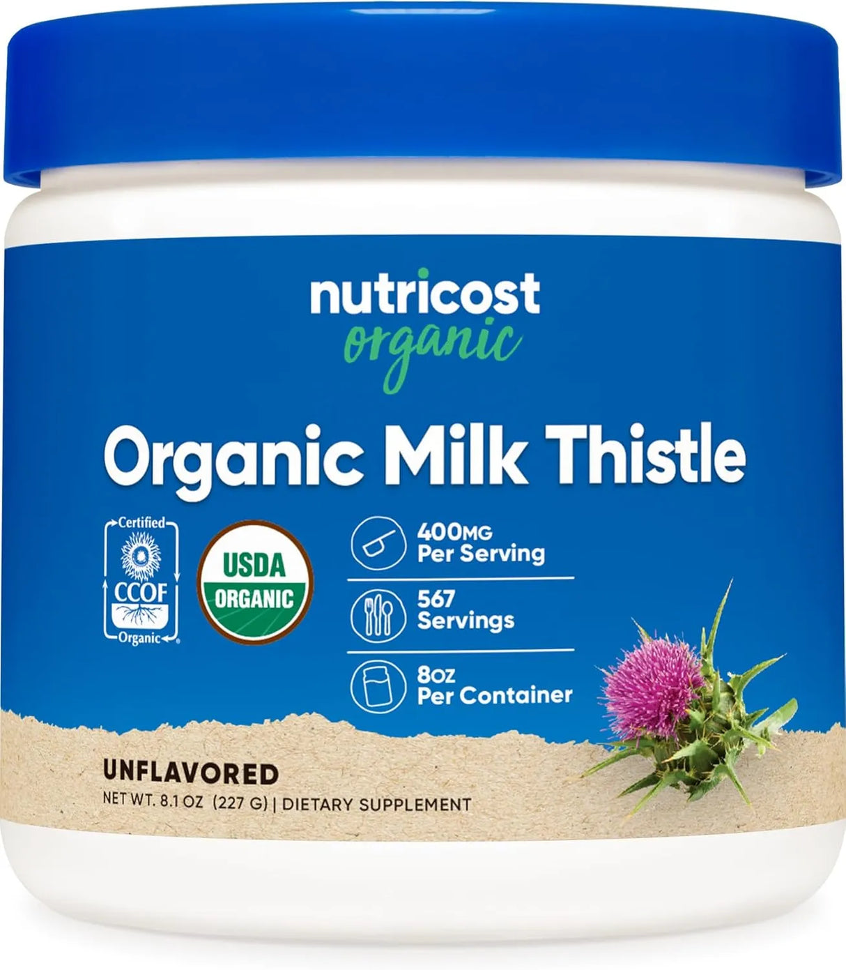 NUTRICOST - Nutricost Organic Milk Thistle Powder 227Gr. - The Red Vitamin MX - Suplementos Alimenticios - {{ shop.shopifyCountryName }}