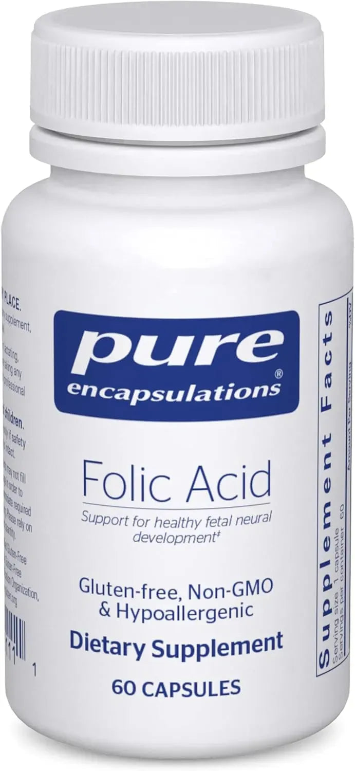 PURE ENCAPSULATIONS - Pure Encapsulations Folic Acid 60 Capsulas - The Red Vitamin MX - Suplementos Alimenticios - {{ shop.shopifyCountryName }}