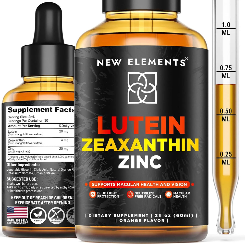 NEW ELEMENTS - New Elements Liquid Lutein Drops 20Mg. with Zeaxanthin 60Ml. - The Red Vitamin MX - Suplementos Alimenticios - {{ shop.shopifyCountryName }}
