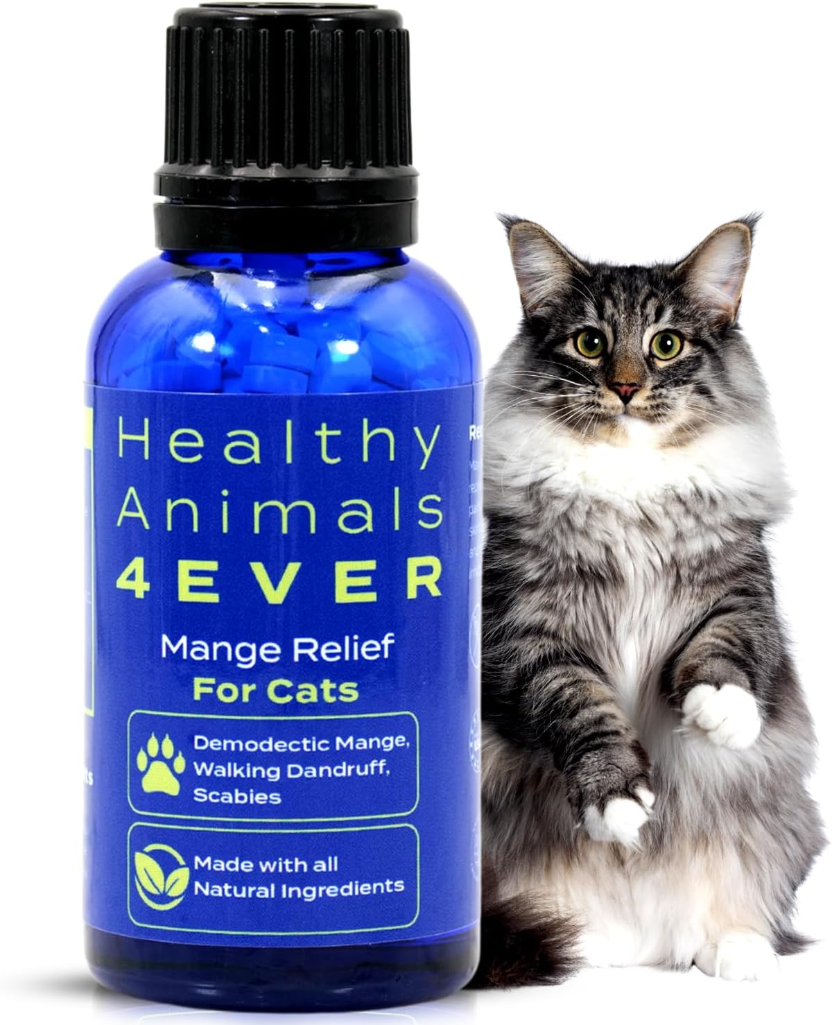 HA4E Mange Relief for Cats Treatment for Itchiness Scabs & Hair Loss 300 Tabletas