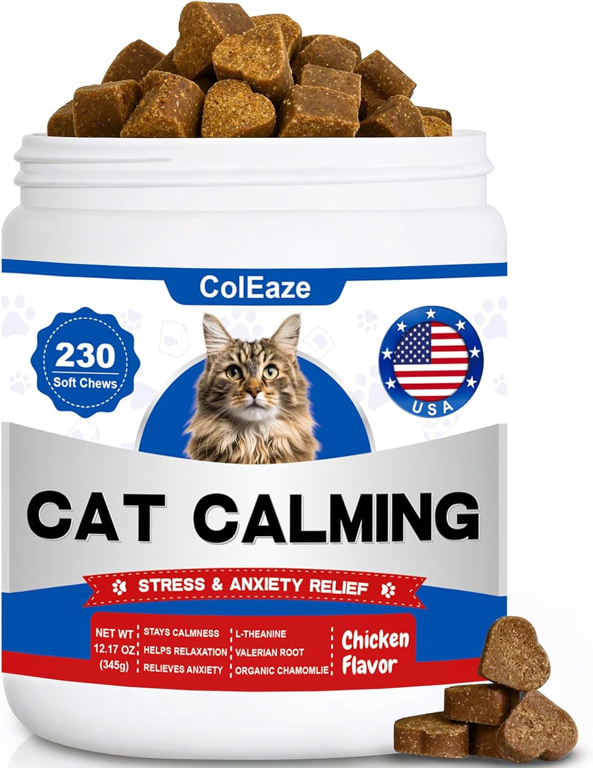 ColEaze Calming Chews for Cats 230 Masticables