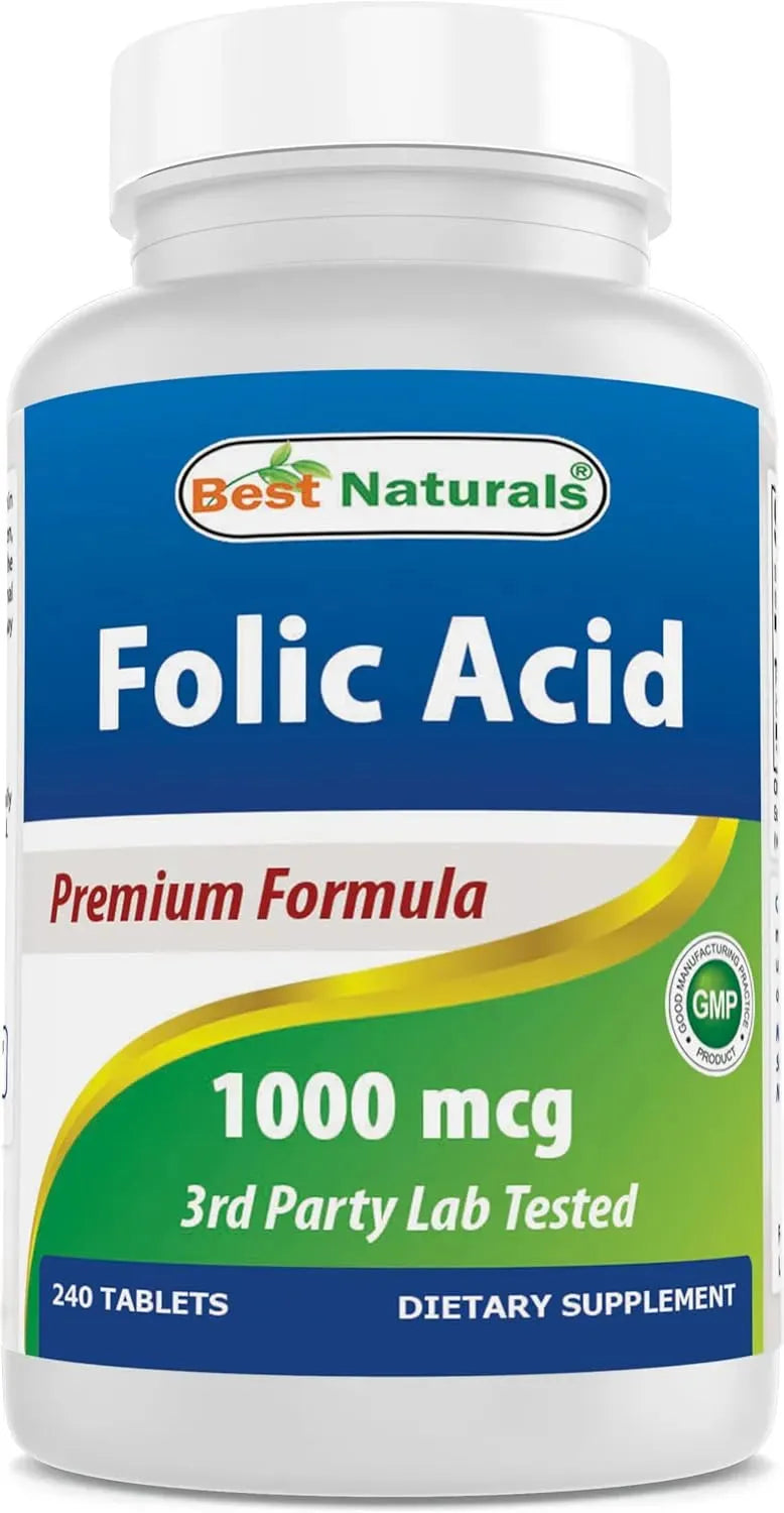 BEST NATURALS - Best Naturals Folic Acid 1000mcg 240 Tabletas - The Red Vitamin MX - Suplementos Alimenticios - {{ shop.shopifyCountryName }}
